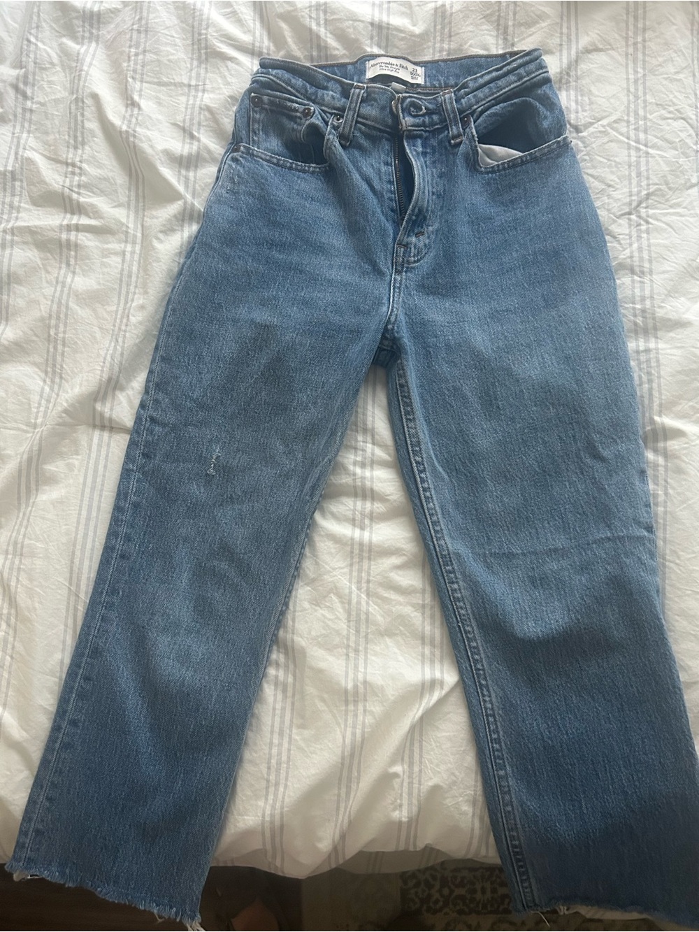 Abercrombie & Fitch Mid-Blue Straight-Leg Jeans
